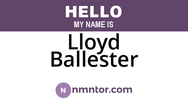 Lloyd Ballester
