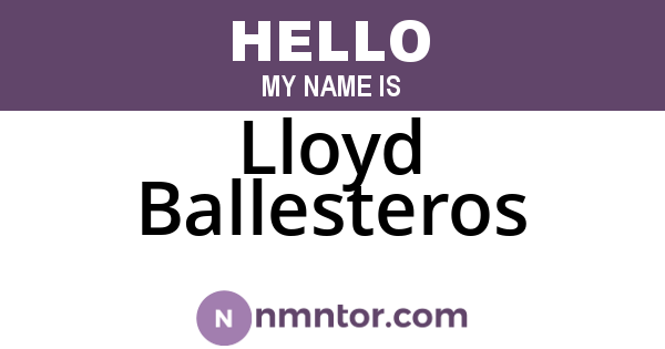 Lloyd Ballesteros