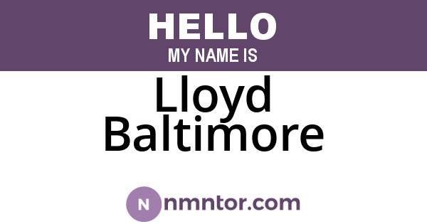 Lloyd Baltimore