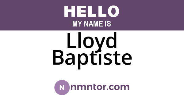 Lloyd Baptiste