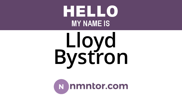 Lloyd Bystron