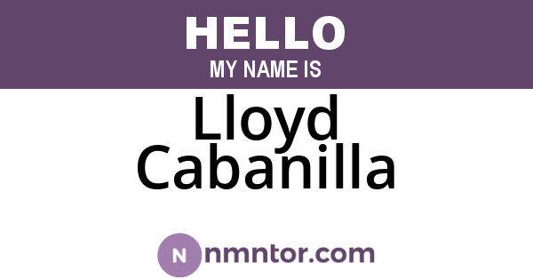 Lloyd Cabanilla