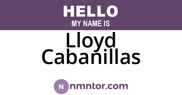 Lloyd Cabanillas