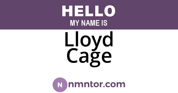 Lloyd Cage
