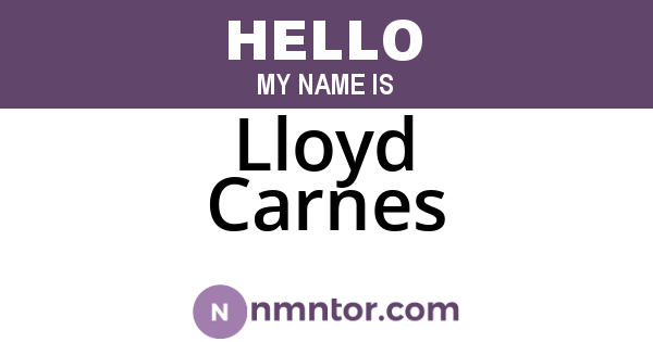 Lloyd Carnes