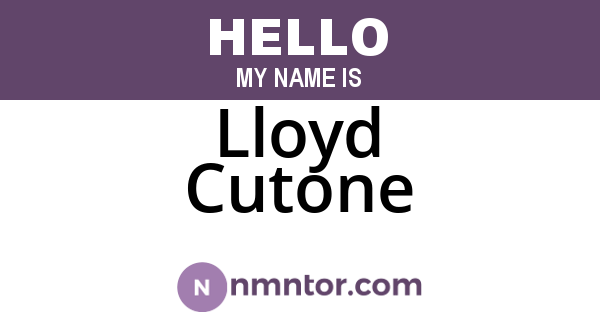 Lloyd Cutone