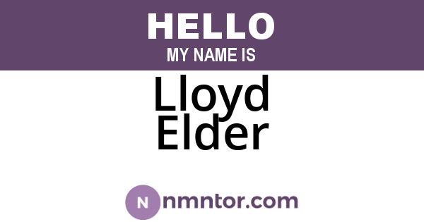 Lloyd Elder