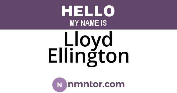 Lloyd Ellington