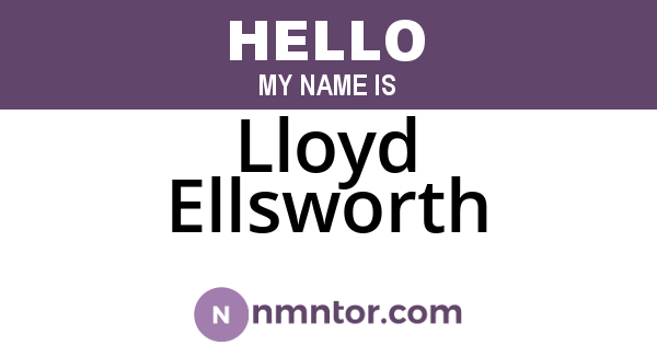 Lloyd Ellsworth