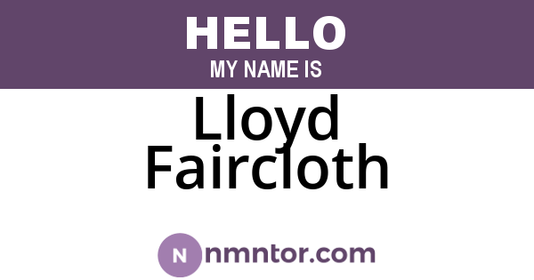 Lloyd Faircloth