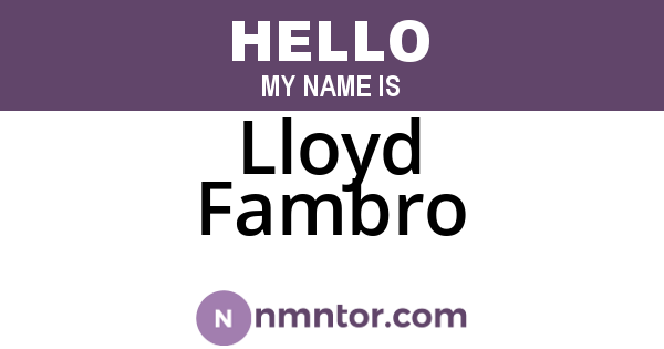 Lloyd Fambro
