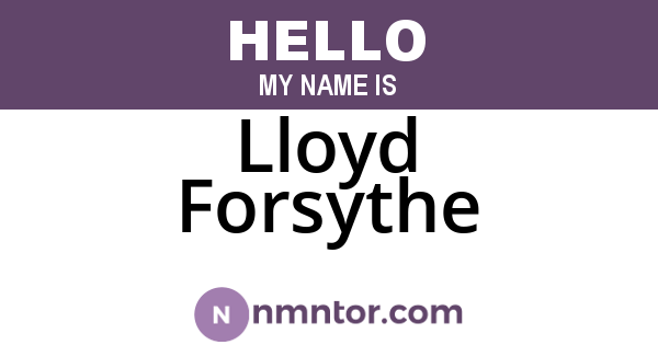 Lloyd Forsythe