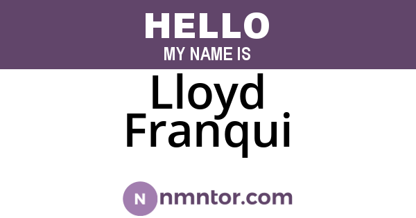 Lloyd Franqui