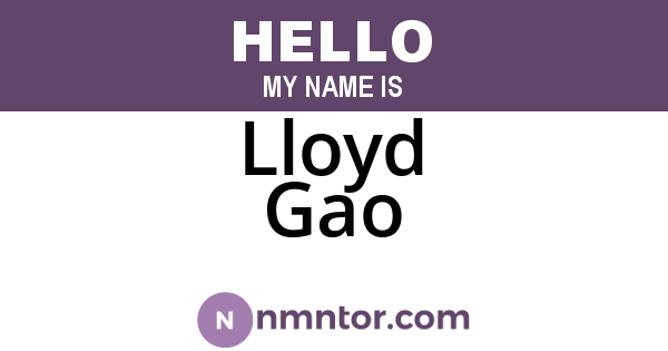 Lloyd Gao
