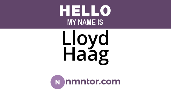 Lloyd Haag