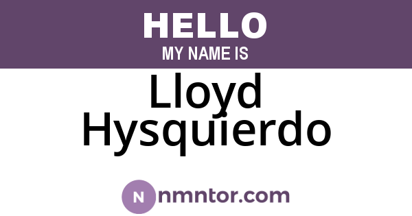 Lloyd Hysquierdo