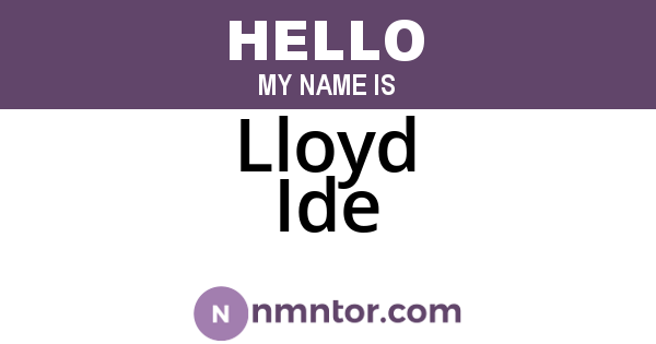 Lloyd Ide