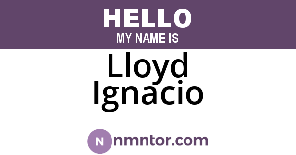Lloyd Ignacio