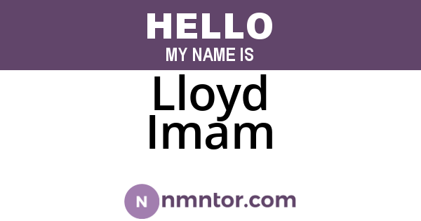 Lloyd Imam