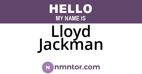 Lloyd Jackman