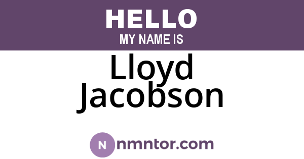 Lloyd Jacobson