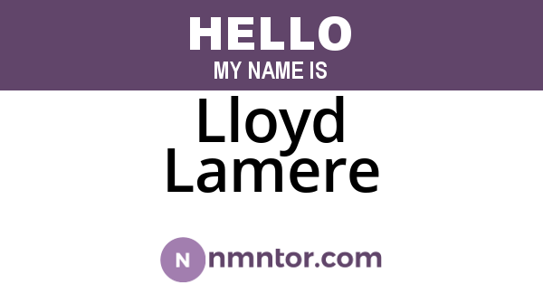 Lloyd Lamere