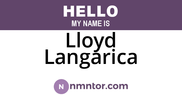 Lloyd Langarica