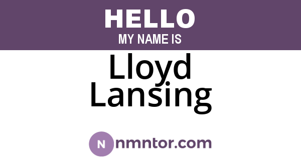 Lloyd Lansing