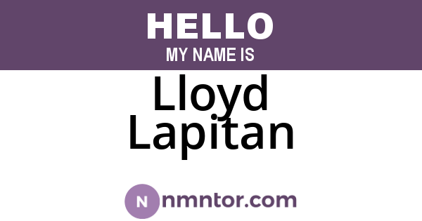 Lloyd Lapitan