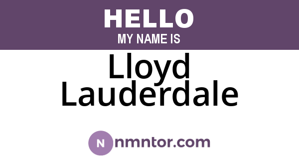 Lloyd Lauderdale