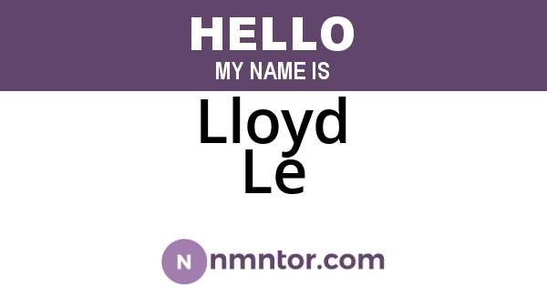 Lloyd Le