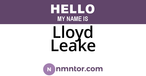 Lloyd Leake