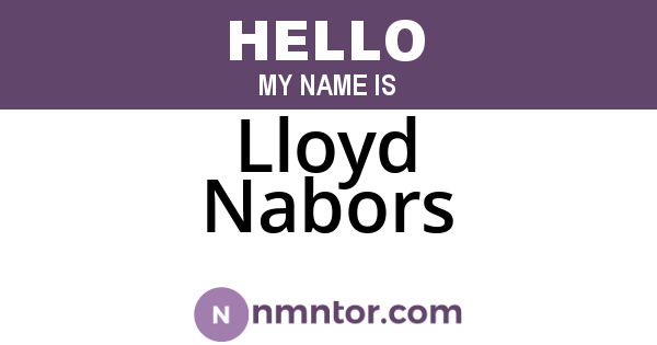 Lloyd Nabors