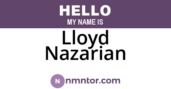 Lloyd Nazarian