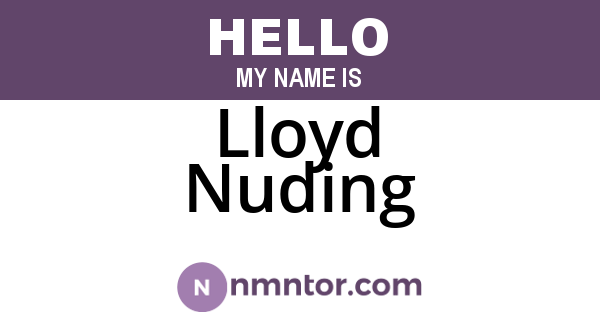 Lloyd Nuding