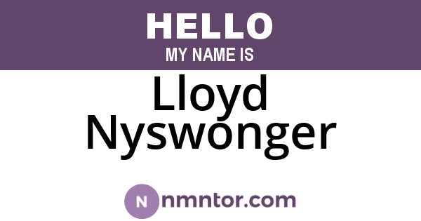 Lloyd Nyswonger