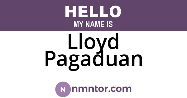 Lloyd Pagaduan