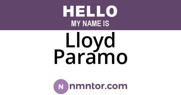 Lloyd Paramo