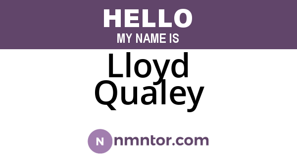 Lloyd Qualey