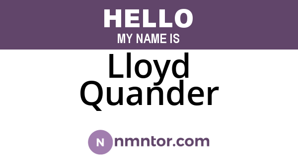 Lloyd Quander