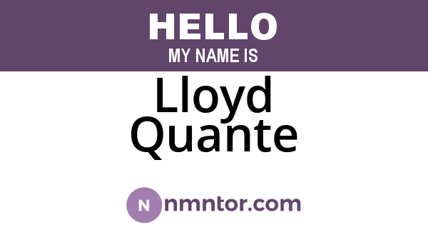 Lloyd Quante