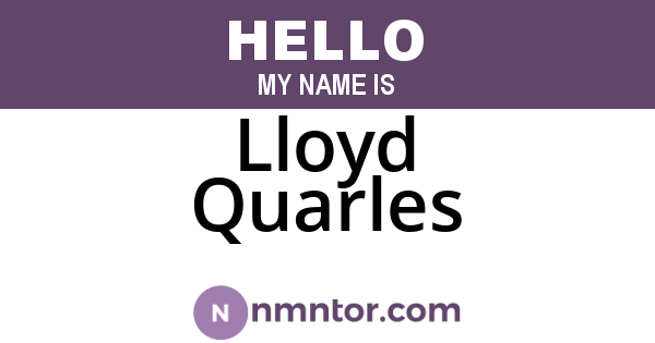 Lloyd Quarles