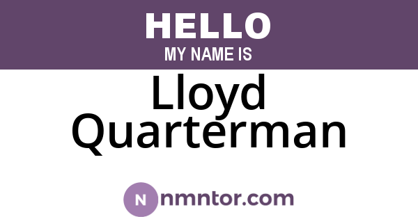 Lloyd Quarterman