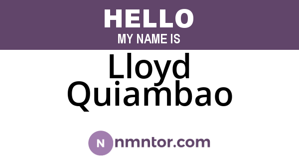 Lloyd Quiambao