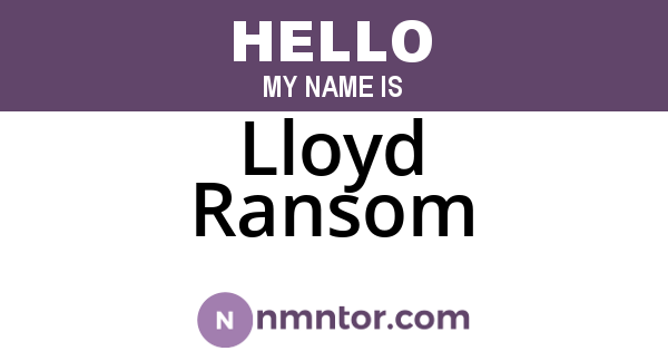 Lloyd Ransom