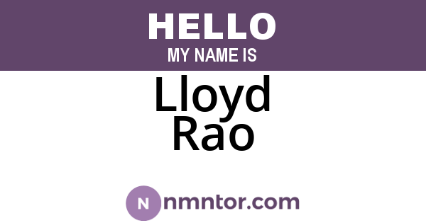 Lloyd Rao