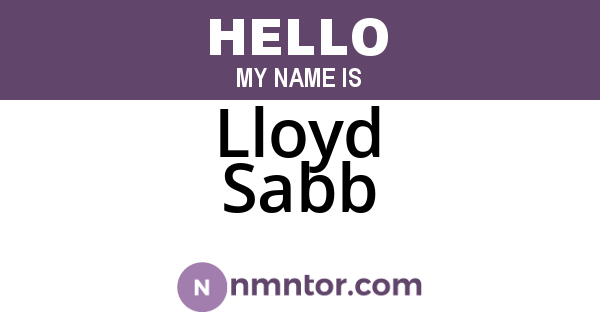 Lloyd Sabb