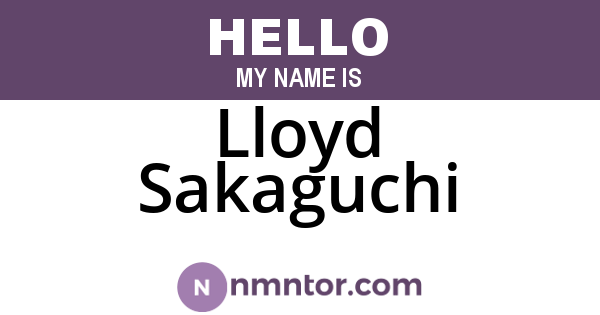 Lloyd Sakaguchi