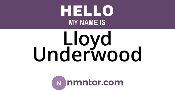 Lloyd Underwood