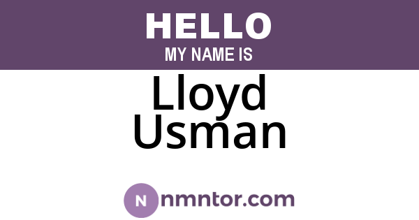 Lloyd Usman